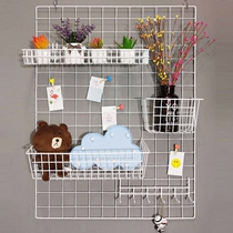 Net red shop decoration girl room decoration ins Nordic wrought iron grid photo wall office College dormitory