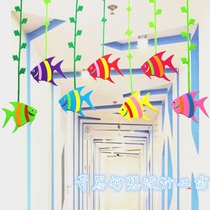 Kindergarten charm Mall corridor Sky creative charm Summer ocean decoration Classroom Cartoon fish charm
