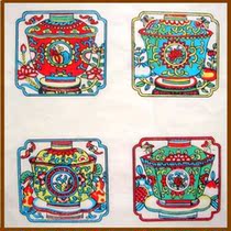 Wuqiang New Years painting Woodcut New Years painting-window grilles Four Seasons and Eight Treasures Gift Collection