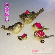 Natural Conch Shell Puffer Fish Specimen Dolphin Fish Mediterranean Home Decoration Pendant Creative Gift