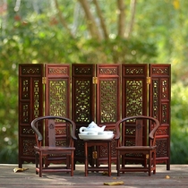 Red - acid miniature furniture model Redwood mini wood chair fittings ring chair chair screen doll house