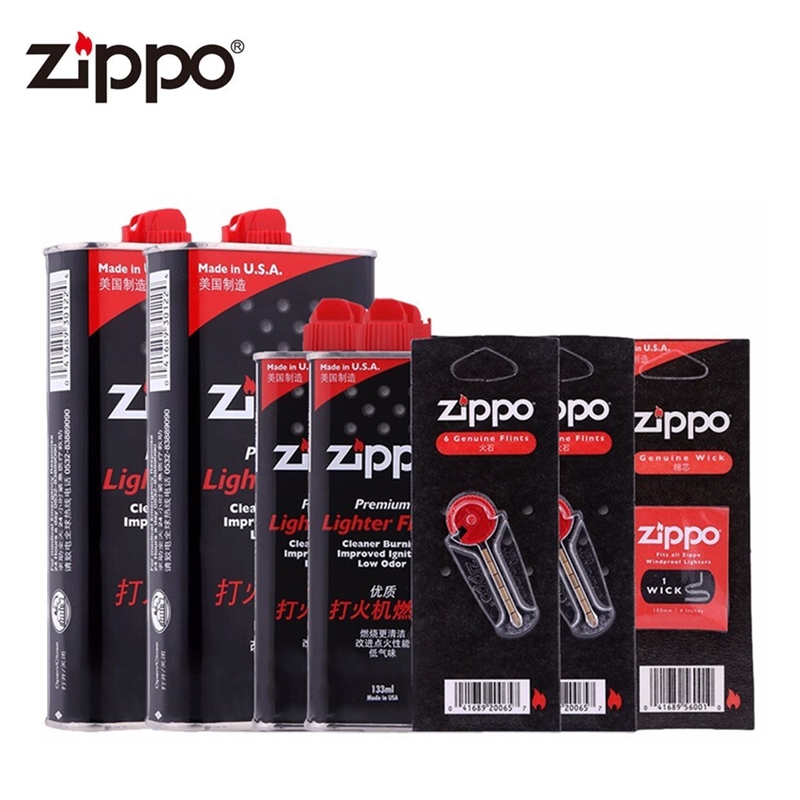 Genuine ZIPPO official special lighter oil treasure accessories kerosene fuel gift box zpoo flintstone cotton core