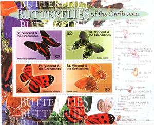 外国邮票 动物 蝴蝶 圣文森特岛 A731 85折优惠！