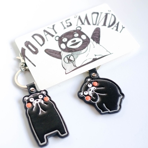 现货 日本正品 熊本熊 kumamon卡通PU皮革钥匙扣 钥匙圈 包包挂件