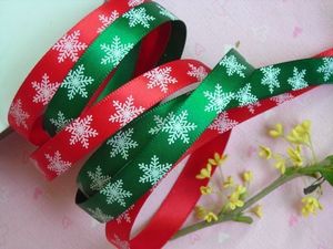 DIY手工配件丝带印雪花圣诞节花边 2个色 宽1CM 价格1.8元/2米