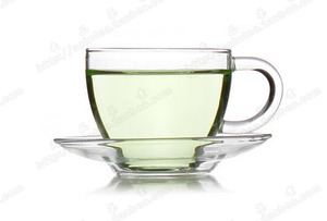 80ML 纯手工耐热玻璃杯 茶具 手把杯碟组 带杯托 花茶杯 咖啡杯