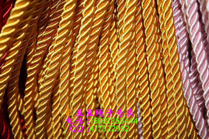 5-8mm金黄色多股尼龙绳 棉线包芯绳 窗帘绳 装饰绳