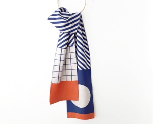 【现货】西班牙设计师Cris 美丽奴羊毛简洁文艺感中性长围巾 几何