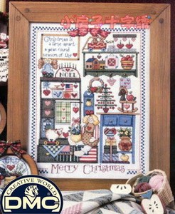 小房子十字绣 进口DMC套件-圣诞庆祝 田园乡村风格客厅装饰画