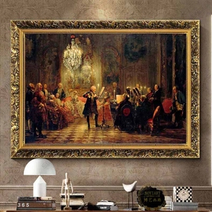 欧式宫廷人物壁画喷绘客厅装饰画音乐琴房挂画欧洲贵族人物画定制