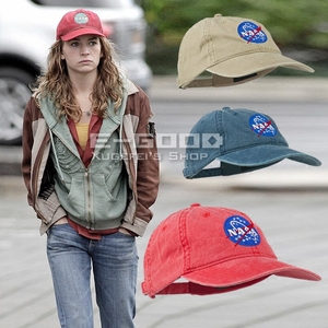 正品美国宇航局NASA标志明日世界女主角磨白水洗做旧棒球遮阳帽子