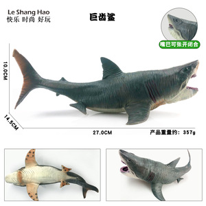仿真史前海洋生物动物模型化石巨齿鲨食人鲨大白鲨玩具摆件手教具