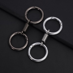 创意个性锌合金弹簧扣 圆形扣 金属弹簧圈钥匙链圆环双圈