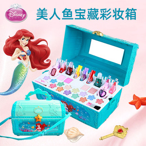 迪士尼小女孩化妆品套装儿童化妆盒玩具艾爱莎公主指甲油无毒彩妆