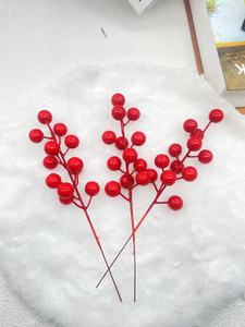 厂家红浆果发财果仿真果子冬青果节日装饰果仿真花圣诞果红果