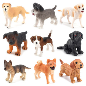 9种小狗模型狗狗幼崽仿真可卡犬雪纳瑞拉不拉多金毛幼犬儿童玩具