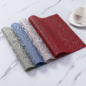 2023新款餐垫 PVC材质欧式花朵编织餐垫隔热垫餐具垫咖啡杯餐垫